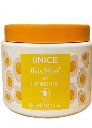 Маска для волосся з яєчним жовтком Unice, 500 мл/3416013