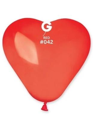 Латексна куля-серце Gemar (44 см), колір — червоний, 100 шт.