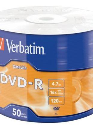 Диск DVD Verbatim 4.7Gb 16X Wrap-box 50pk Extra MATT SILVER (4...