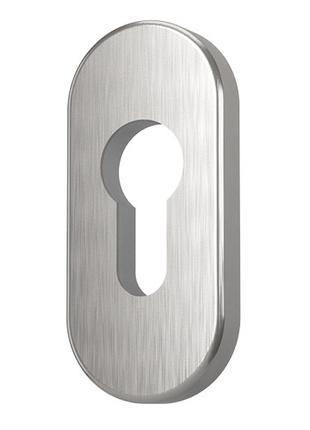 Накладка на дверной цилиндр металлическая овальная INOX(сталь)