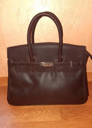 Сумка hermes birkin кожаная большая коричневая