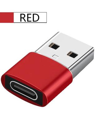Адаптер для кабеля Type-C на USB Type-A переходник коннектор Red