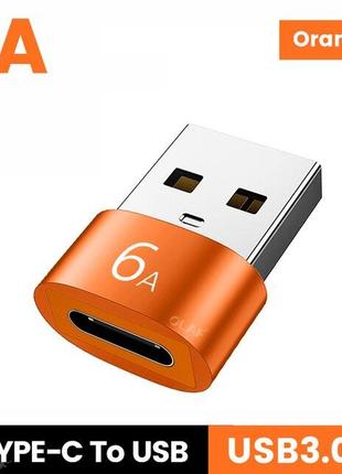 Адаптер для кабеля 6A Type-C на USB Type-A переходник коннекто...