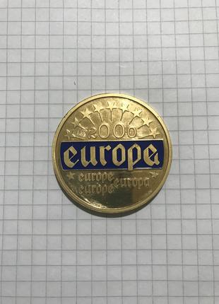 Монета Позолочена Медаль Мідно-Нікелевий Сплав Екю EUROPA 2000