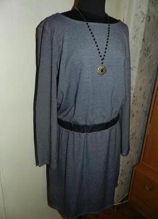 Женственное,трикотажное-стрейч,платье с "кожаным"-эко поясом,v...