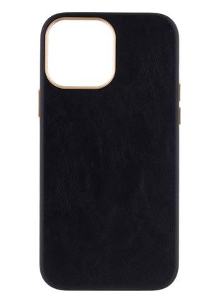 Чохол Leather Case Gold для iPhone 13 Pro Max Black