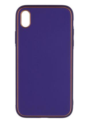 Чехол Leather Case Gold with Frame для Apple iPhone Xr Purple