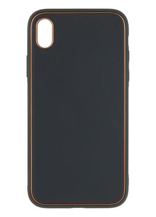 Чехол Leather Case Gold with Frame для Apple iPhone Xr Navy Green
