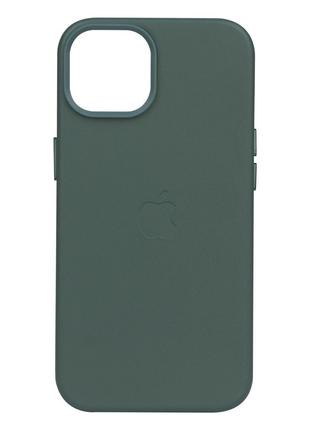 Чехол Leather Case для Apple iPhone 14 Pine needle green