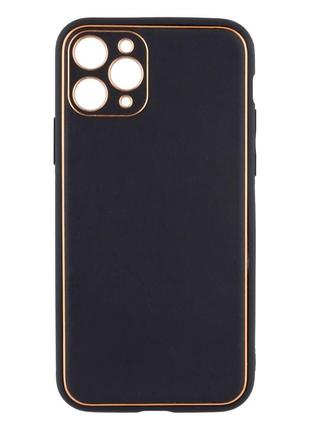Чехол Leather Case Gold with Frame для Apple iPhone 11 Pro Black