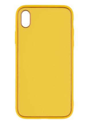 Чехол Leather Case Gold with Frame для Apple iPhone Xr Yellow
