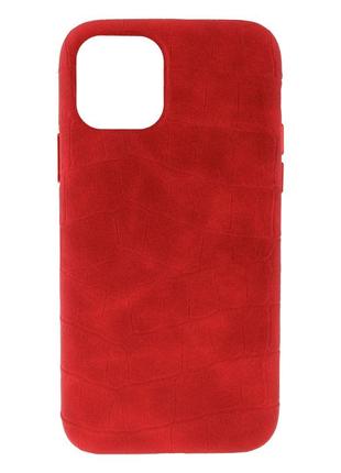 Чехол Leather Croc Case для Apple Iphone 11 Pro Red