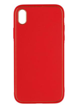 Чехол Leather Case Gold with Frame для Apple iPhone Xr Red