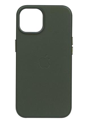 Чехол Leather Case для Apple iPhone 14 Plus Sequoia green