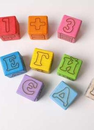 Дитяча іграшка. Кубіки фарбовані букви+цифри (укр.) 4х4см. Еко...