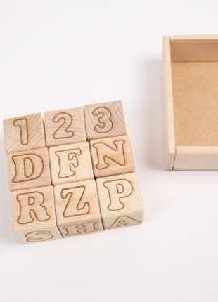Дитяча іграшка. Кубіки букви+цифри (англ.) 4х4см. Екопродукт. ...
