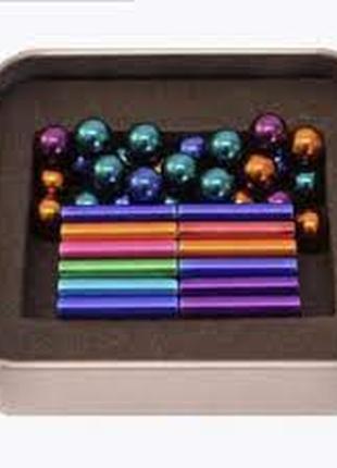 Магнитный конструктор Neo RGB 36 магнитных палочек и 26 шариков