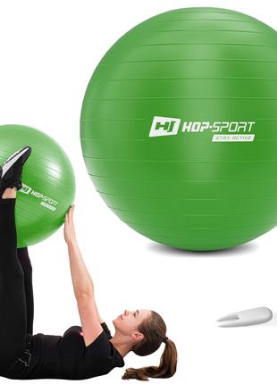 М'яч для фітнесу Фітбол Hop-Sport 65 см зелений + насос 2020