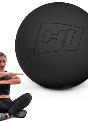 Силіконовий масажний м'яч 63 мм Hop-Sport HS-S063MB чорний, дл...