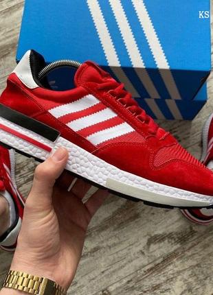 Червоні чоловічі кросівки adidas zx500 rm