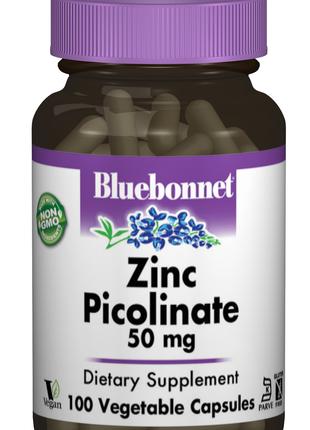 Цинк Пиколинат 50мг, Bluebonnet Nutrition, 100 гелевых капсул
