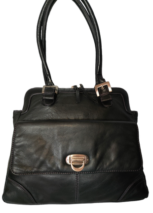 Стильная большая сумка натуральная кожа genuine leather