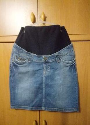 Классная джинсовая синяя юбка для беременных. h&m