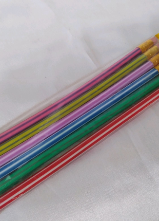 Олівець пластиковий простий гнучкий  , 6 шт набор.