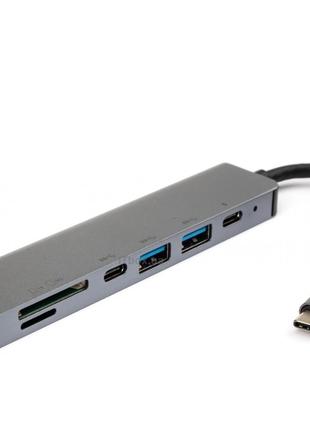 USB хаб 7 в 1 Type-C to 4K HDMI 2*USB3.0 SD microSD USB-C 3.1