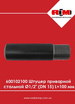 600102100 Штуцер приварний сталевий Ø1/2″ (DN 15) L=100 мм RM ...