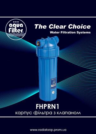 Корпус фільтра з клапаном FHPRN1 Aquafilter 1" синя кришка та ...