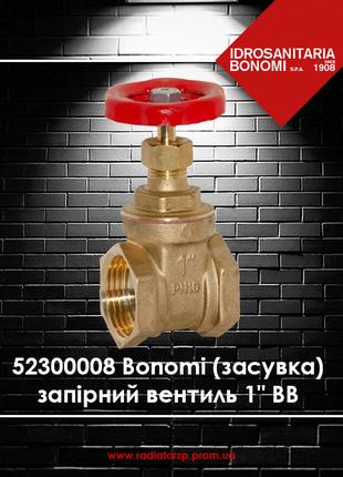 52300008 Bonomi 1" ВВ запірний вентиль (засувка) латунь