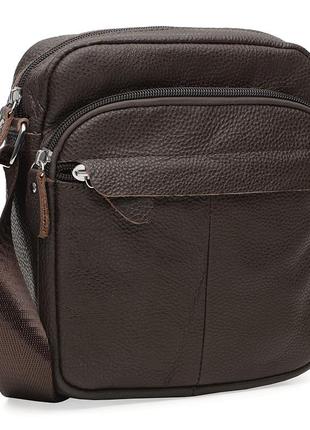 Шкіряна чоловіча сумка Borsa Leather 0082-brown