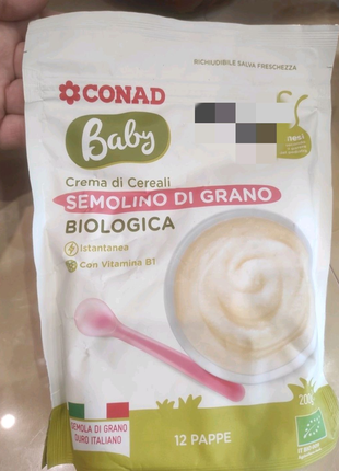 Кашка дитяча з 4 місяців (манна) Conad baby Італія