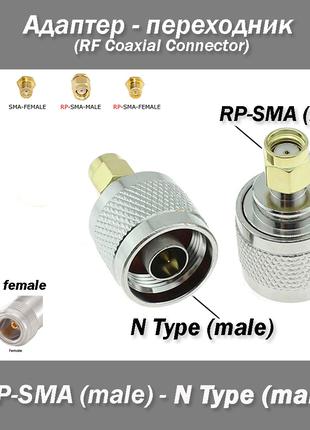 Переходник N Type Male (папа) - RP-SMA Male (папа) RF Coaxial ...