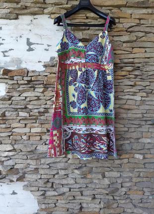 Легкое котоновое платье сарафан большого размера
