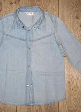Рубашка джинсовая для девочки размер 110 летний коттон