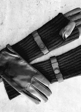 Кожаные женские перчатки италия