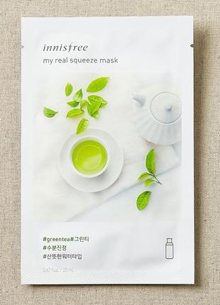 Корейские тканевые маски innisfree my real squeeze mask - gree...