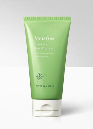 Пенка для умывания с зеленым чаем innisfree green tea foam cle...