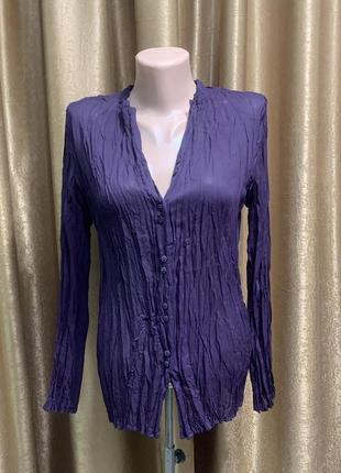 Блузка фиолетовая  ткань жатка размер m Цвет фиолетовый
