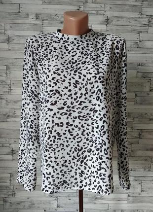 Блузка женская пятнистая леопардовая черно белая шифоновая