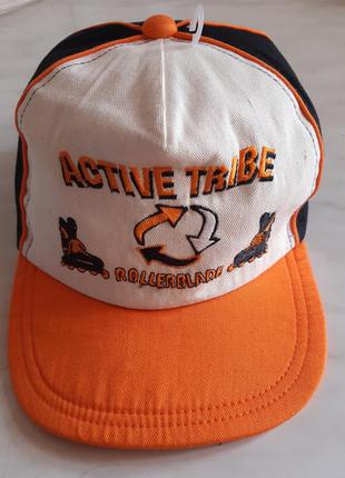 Чёрно оранжевая кепка бейсболка  "active tribe" франция размер...