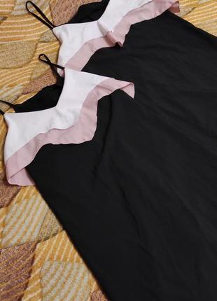 Сарафан, летнее платье черное с бежево-розовой отделкой 1 шт