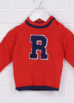 Красный вязаный свитер "kimadi" франция  на 3 и 18 месяцев