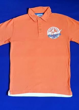 Оранжевая летняя рубашка поло  акула "yigga" германия на мальч...