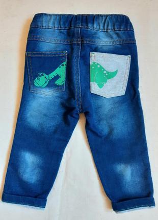 Синие джинсы дракончик "ergee " германия на 9-12 месяцев(74см)