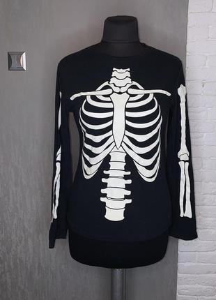 Кофта лонгслів принт скелет , s/m