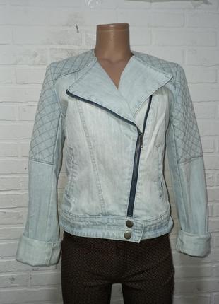 Женская стильная джинсовая куртка курточка джинсовка косуха
