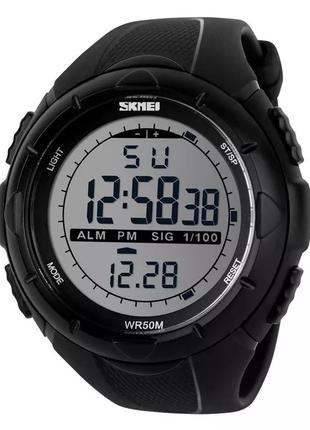 Часы Skmei 1025 цвет черный,водонепроницаемые 50м,таймер,будильни